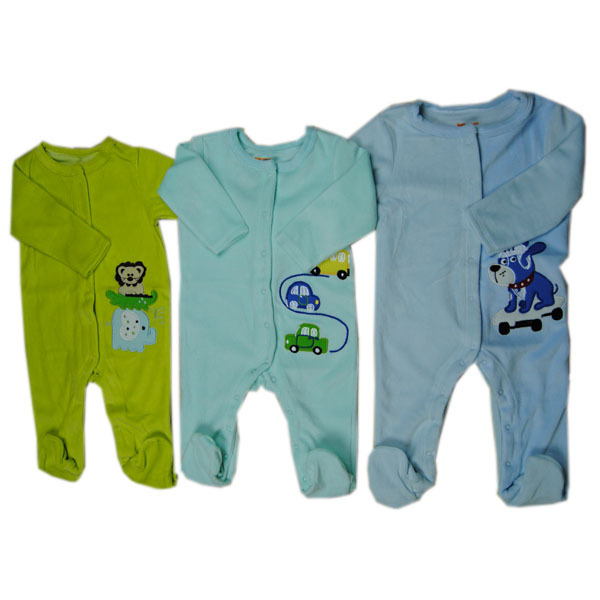100% cotton interlock baby clothing with cut embroidery